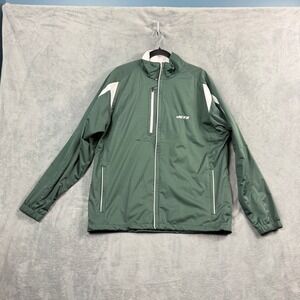 Antigua Womens L Green New York Jets Windbreaker Jacket Full Zip Utility Sporty